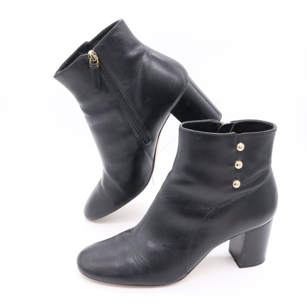 Talbots Ankle Boots Black Leather Women's‎ Size 8 M Black Lilia Button